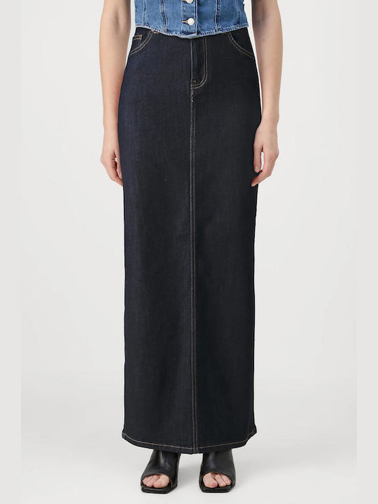 Only Denim Maxi Skirt in Blue color