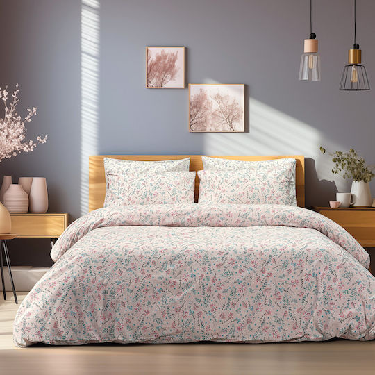 Lino Home Σετ Σεντόνια Μονά Βαμβακερά Primo Pink 170x260cm 3τμχ