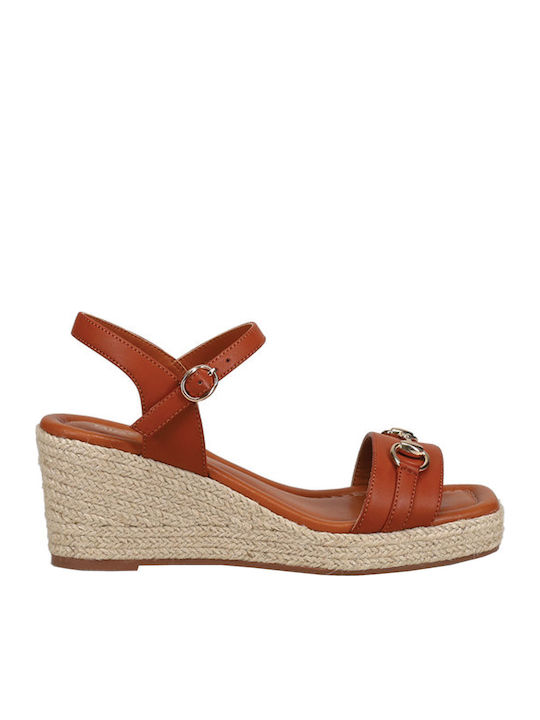 Damenplattformen Tabac Braun