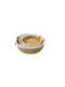 JK Home Decoration Σετ Διακοσμητικά Καλάθια Ψάθινα Λευκό 34x34x9εκ. 3τμχ