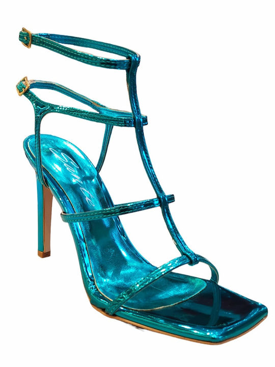 Sante Women's Sandals Turquoise with High Heel