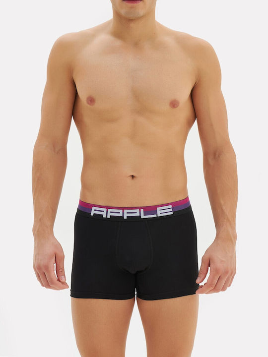 Apple Boxer 0110936 Ανδρικό Μποξεράκι Μαύρο/Μώβ