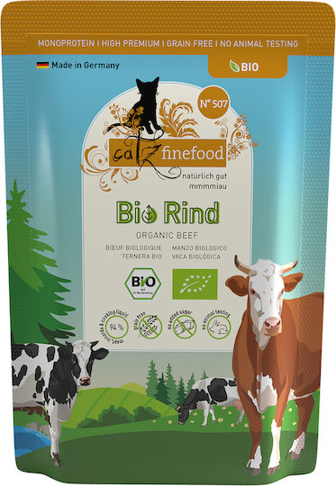 Catz Finefood Nassfutter für Erwachsene Katzen in Beutel mit Rindfleisch 85gr