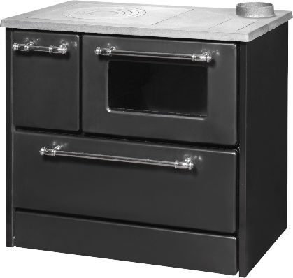Simge 701 Omega Gusseisen Holzofen mit Ofen 9kW Schwarz