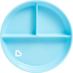 Munchkin Silicone Plate with Dividers Suction Cup Blue