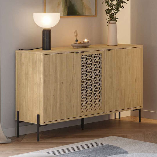 Naive Sideboard aus Holz & Metall Saphir Eiche 126x40x80cm
