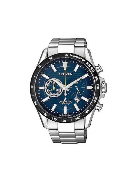 Citizen Eco-Drive Titanium Uhr Chronograph Eco - Antrieb mit Silber Metallarmband