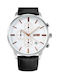 Skmei Watch Battery with Leather Strap Black/White