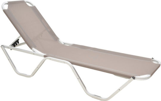 Pakketo Dessie Beach Sunbed Brown Foldable Aluminum 56x188x30cm