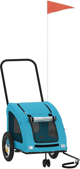 vidaXL Remorcă bicicletă pentru transport câine până la 30kg Albastru M125xL53xA52cm.