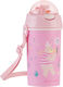 Silicone Straw Water Bottle 450ml Music Fest Kikkaboo Pink 31302030081