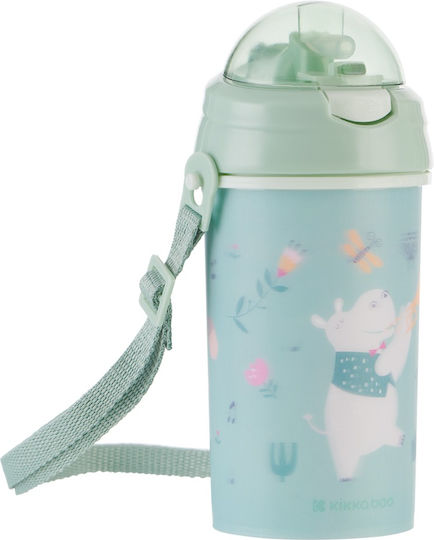 Silicone Straw Water Bottle 450ml Music Fest Kikkaboo Mint 31302030082