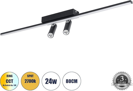 Inlight Einzel LED Warm zu kühlem Weiß Spot in Schwarz Farbe