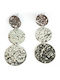 Loop Earrings Three Circles Pendant Silver
