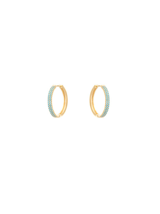 LifeLikes Earrings Hoops Gold Plated with Stones