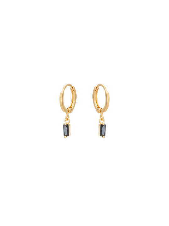 LifeLikes Earrings Hoops Gold Plated with Stones