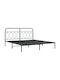 King Size Metal Bed Black with Storage Space & Slats for Mattress 183x213cm