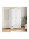Double Door Wardrobe Corona White 102x52x186cm
