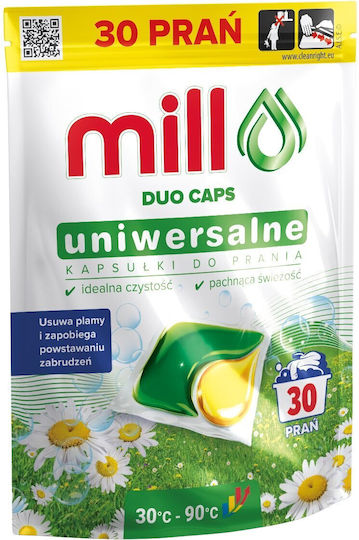 Mill Detergent pentru Culori & Alb Haine (30 Capsule)