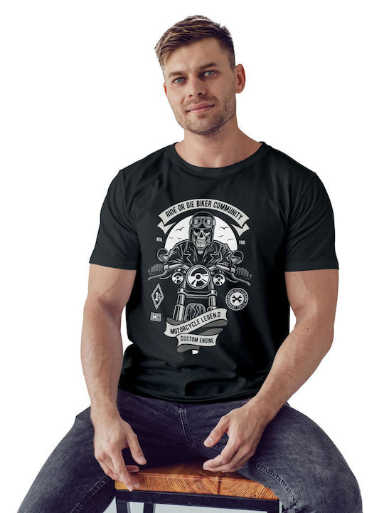 Pop Culture Ride Or Die Biker Club T-shirt Μαύρο Ride Or Die Biker Club