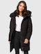 Jachetă de femei Puffer pentru iarnă Black