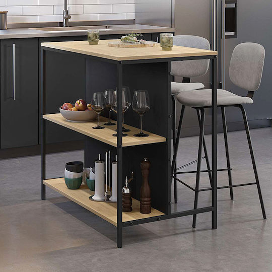 Detroit Μπαρ Sapphire Oak - Silky Black 100x60x95εκ.