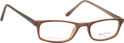 Valerio Acetate Prescription Eyeglass Frame Brown
