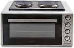 Gruppe I-28HP Electric Countertop Oven 50lt with 2 Burners and Air Silver