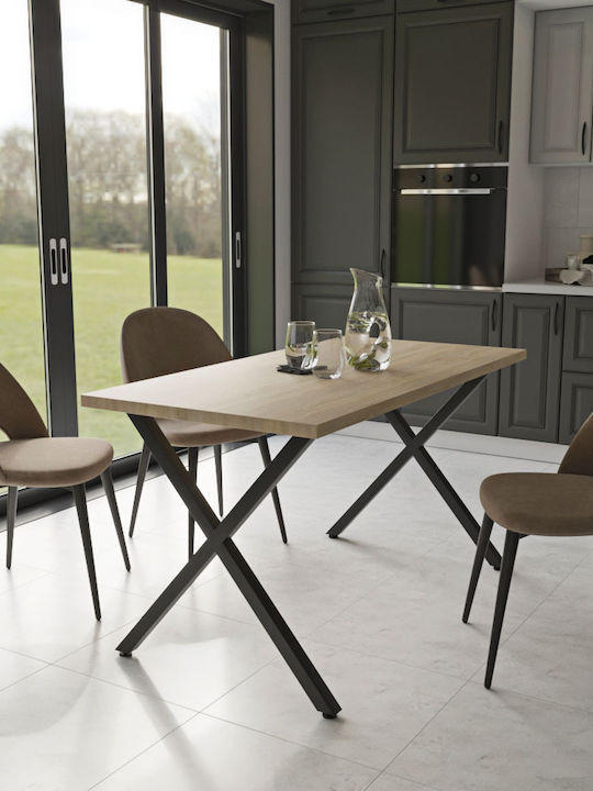 Houston Tisch Speisesaal Holz mit Metallgestell...