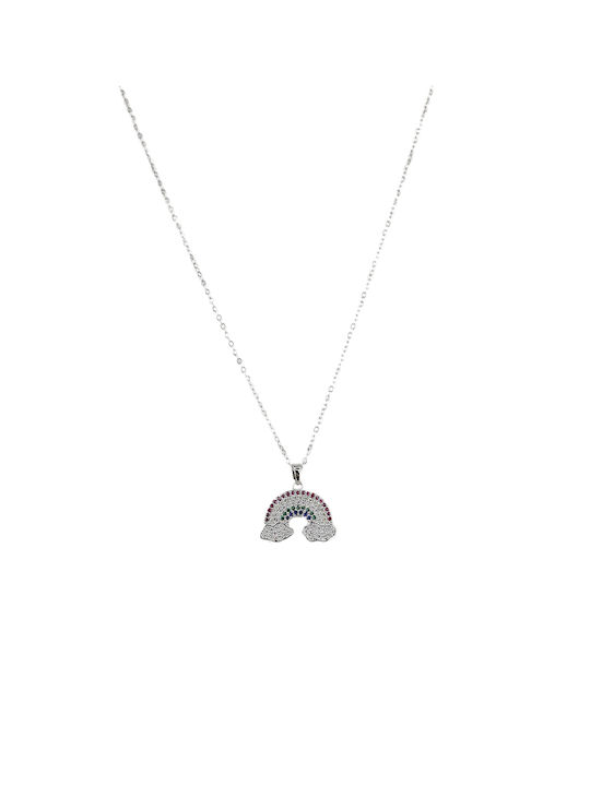 Rainbow Necklace Dj-027 Silver