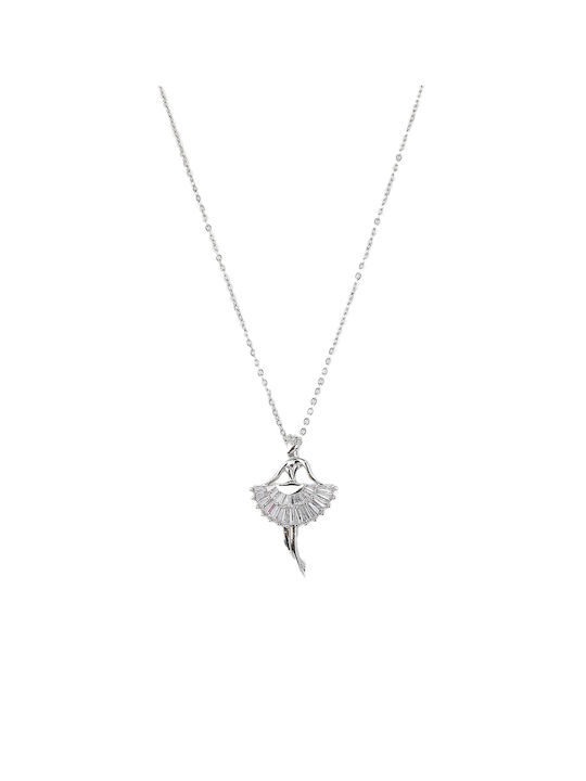 Ballerina Necklace Chain Dj-071 Silver