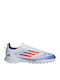 Kids Soccer Cleats & Shoes F50 League Turf Without Laces Cloud White Solar Red Lucid Blue