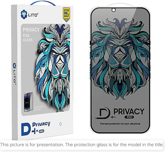 Lito Privacy Tempered Glass Μαύρο (iPhone 13 Pro Max)