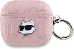 Karl Lagerfeld Choupette Head Husă cu cârlig în culoarea Roz pentru Apple AirPods 3