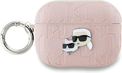 Karl Lagerfeld Karl & Choupette Head Husă cu cârlig în culoarea Roz pentru Apple AirPods Pro