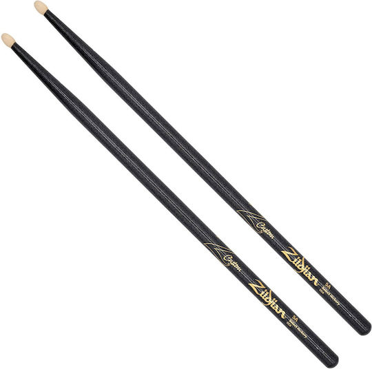Zildjian Hickory Baghete Tobe 5A cu Varf în Formă Oval în Culorea Negru