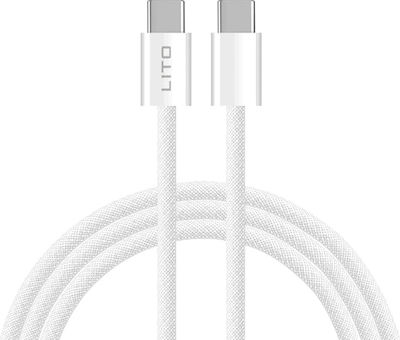 Lito USB 2.0 Cable USB-C male - USB-C 60W Λευκό 2m