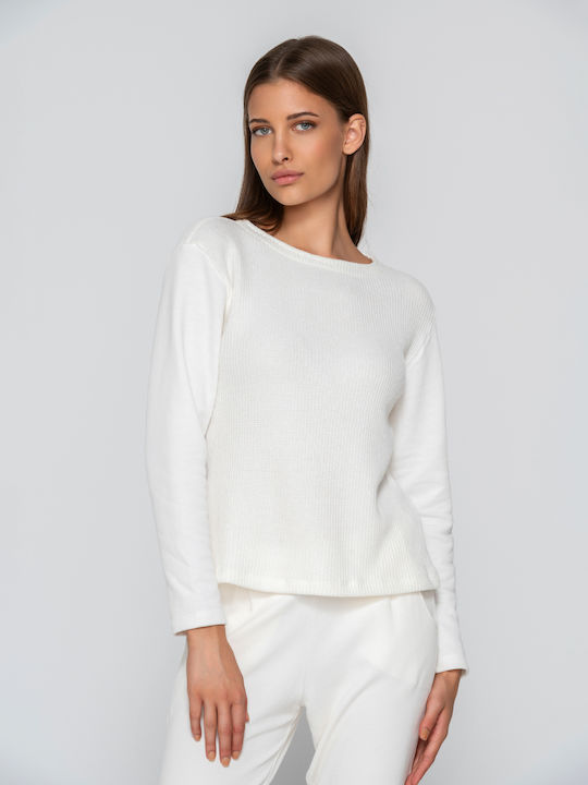 Luna Women's Long Sleeve Sweater White