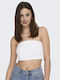 Only Γυναικείο Crop Top Βαμβακερό Μαύρο 2Pack