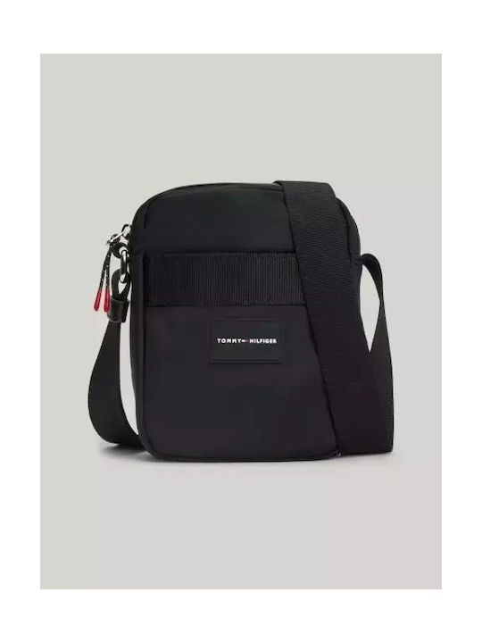 Tommy Hilfiger Fabric Shoulder / Crossbody Bag with Zipper Black 21cm