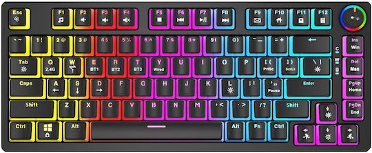 Savio Phenix Red Pudding Ασύρματο Gaming Μηχανικό Πληκτρολόγιο 75% με Gateron Red διακόπτες και RGB φωτισμό (Αγγλικό US)