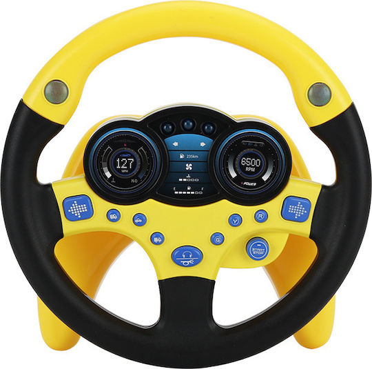 Lenkrad Fahrersimulator mit Lichtern und Sounds für 36+ Monate Gelb