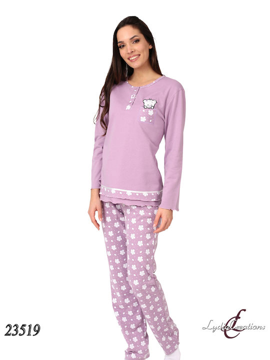 Lydia Creations Winter Women's Pyjama Set Lilac