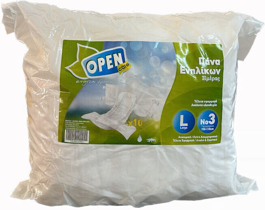 Πανά Ενηλίκων Open Care No.3 Περιφέρεια 150-110cm Large 10τμχ