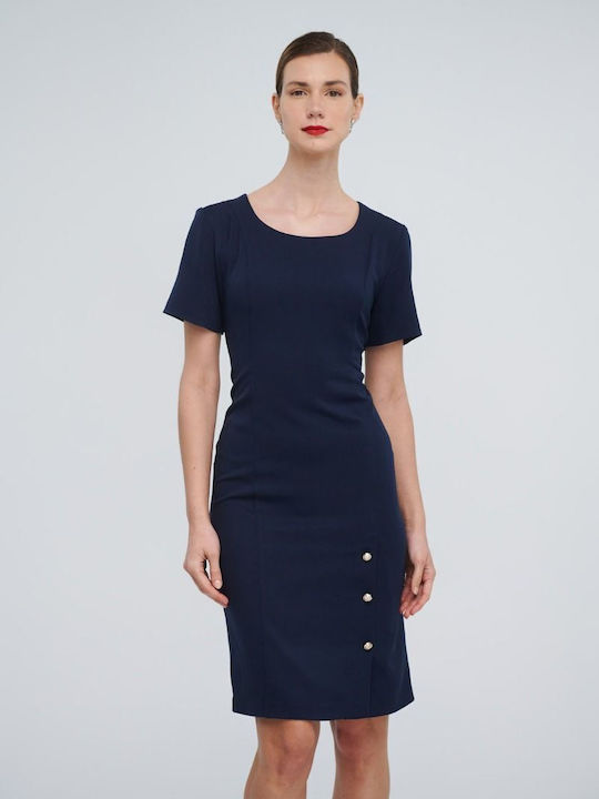 Fibes Midi Shirt Dress Dress Blue