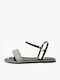 Black Strappy Sandals with Rhinestones