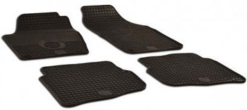 Umbrella Satz Vorder- und Hintermatten 4Stück aus Gummi für Volkswagen Polo Ford Flex 2001-2009 Schwarz