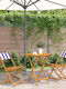 Garten- und Outdoor-Möbelsets für kleinen Raum 3 Stück Blau/Weiß mit Kissen
