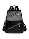 Leder Damentasche Rucksack Schwarz