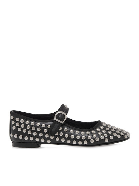 Synthetic Leather Ballerinas Black
